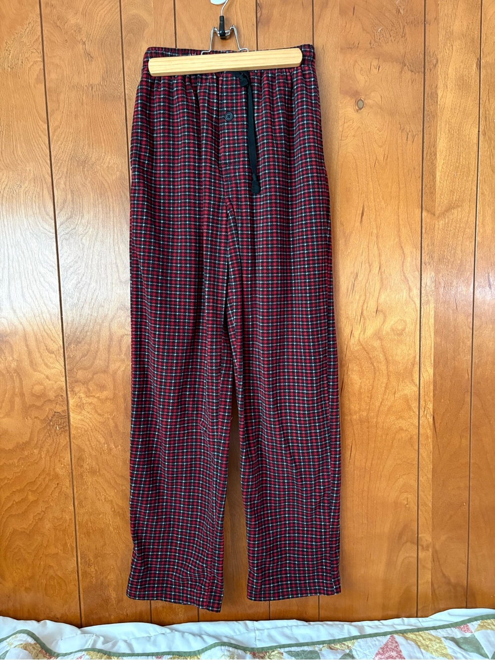 Faded Glory Red Black Plaid Drawstring Pajama Pants